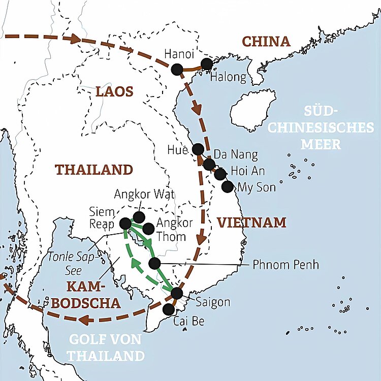 Reiseroute Vietnam