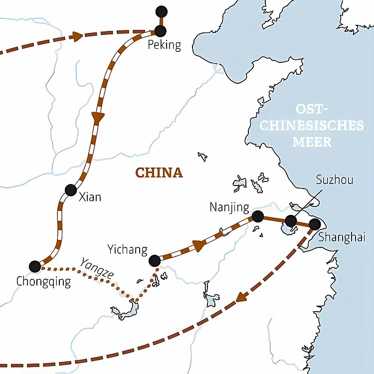 Reiseroute China